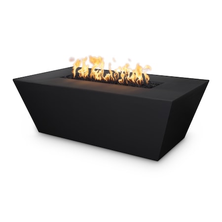 The Outdoor Plus 60 Rectangular Angelus Fire Pit, GFRC Concrete, Black, Spark Ignition with Flame Sense, Natural Gas OPT-AGLGF60FSEN-BLK-NG